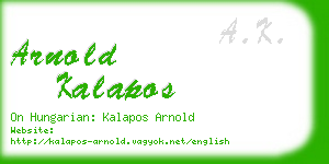 arnold kalapos business card